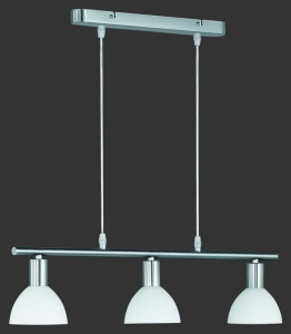 Lampa wisząca trzy szklane abażury srebrna listwa niklowa RL R335110307 Dallas 3xE14 61cm