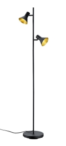 Lampa podłogowa prosta pionowa czarna dwa reflektorki ze złotym RL R40162002 Nina 2xE14 144cm