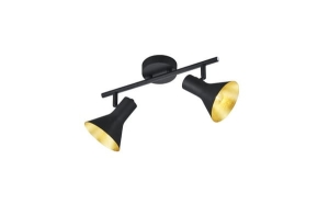 Lampa sufitowa dwa reflektorki na listwie czarno złote RL R80162002 Nina 2xE14 33cm