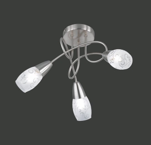 Plafon lampa sufitowa srebrna niklowa trzy reflektorki szklane RL R60023007 Colmar 3xE14