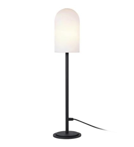 Lampa podłogowa czarna z mlecznym matowym półokrągłym kloszem MarkSlojd 107997 Afternoon 90cm