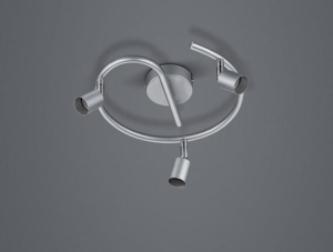 Lampa sufitowa metalowe ramie w kształcie okręgu srebrna szara trzy żarówki RL R80913987 Paris 3xGU10