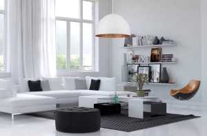 Biało miedziana nowoczesna lampa wisząca kopuła Sigma 31370 Diament E27 50cm