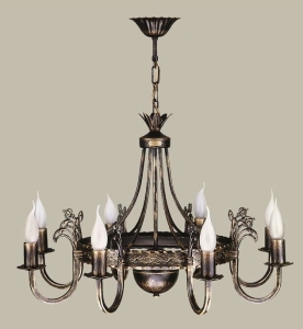Klasyczny masywny ręcznie patynowany żyrandol Jupiter 225 Korona 8xE14 67cm