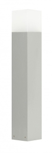 Srebrna zewnętrzna lampa stojąca słupek oświetleniowy SU-MA CB-580 AL Cube E27 IP44 58cm