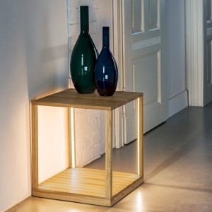 Lampa podłogowa sześcienna rama z drewna dębowego Spot-Light 8871974 Tavoli LED 27W 3000K 52cm