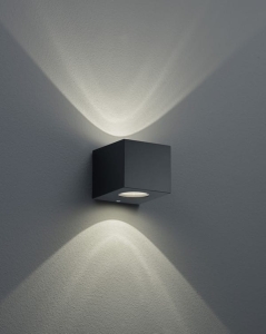 Lampa ogrodowa elewacyjna kinkiet ścienna czarny kostka kubik świecąca w górę i dół RL R28222632 Rosario LED 2W 3000K