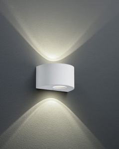 Lampa ogrodowa elewacyjna kinkiet ścienna biała półokrągła świecąca w górę i dół RL R28232631 Rosario LED 2W 3000K