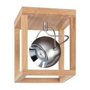 Lampa sufitowa okrągły reflektor w ramie z drewna dębowego Spot-Light 5227174 Roy GU10 25cm x 20cm x20cm