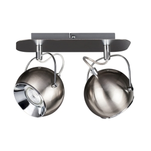 Lampa sufitowa metalowa listwa z podwójnymi reflektorami regulowane klosze satynowe kule Spot-Light 5109287 Ball 2xGU10 21cm x 28cm