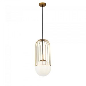 Lampa Wisząca Szklana Kula Maytoni P363PL-01G Telford E27 20cm 176cm złoty