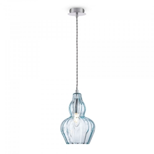 Lampa Wisząca Szklana Maytoni MOD238-PL-01-BL Eustoma E14 16cm x 140cm błękitny klosz