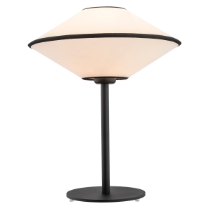 Czarna lampa stołowa nocna Argon 4284 Troy E27 43cm x 35cm biały abażur