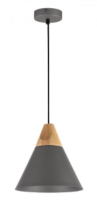 Lampa Wisząca Klosz Stożek Maytoni P359-PL-220-C Bicones E27 22cm x 144cm czarny drewno
