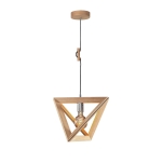 Lampa wisząca z drewna dębowego i trójkątnym kloszem z listewek Spot-Light 1271174 Trigonon E27