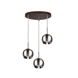 Lampa wisząca na okrągłej podsufitce z drewna bukowego i metalowe klosze kulki Spot-Light 5141376R Ball Wood 3xGU10 110cm x 30cm