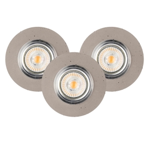 Lampa podtynkowa betonowa okrągła szara zestaw 3 sztuki Spot-Light 2511336 Vitar3xGU10 1cm x 10cm