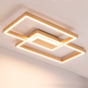 Prostokątna lampa plafon sufitowy z drewna dębowego Spot-Light 9142274 Ramme LED 48W 3000K 82cm