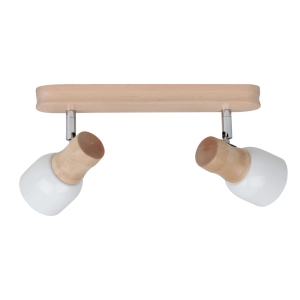 Lampa sufitowa listwa drewniana brzozowa dwa reflektorki regulowane Spot-Light 2239260 Svantje 2xE14 29cm