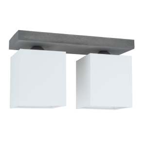 Lampa sufitowa betonowa listwa z białymi sześciennymi abażurami z tkaniny Spot-Light 2241236 Great 2xE27 21cm x 35cm