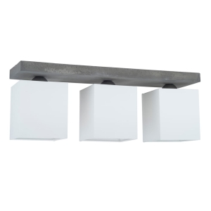 Lampa sufitowa betonowa podłużna z białymi abażurami z tkaniny Spot-Light 2241336 Great 3xE27 21cm x 55cm