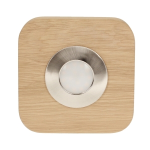 Lampa sufitowa oczko kwadratowe drewno dębowe z metalową obwódką Spot-Light 2291174 Sunniva LED 5W 300K 14x14cm