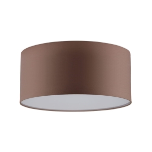 Lampa sufitowa do salonu okrągły plafon z tkaniny z brązowym abażurem  Spot-Light 4792812 Josefina 2xE27 13cm x 28cm