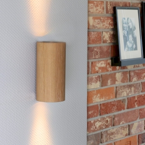 Lampa ścienna kinkiet drewniana tubka światło góra-dół drewno dębowe olejowane Spot-Light 2581274 Wooddream 2xGU10 20cm x 10cm