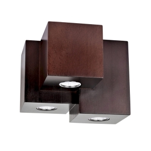 Lampa sufitowa z drewna bukowego potrójne kwadratowe tuby Spot-Light 2576376 Wooddream 3xGU10 15cm x 20cm