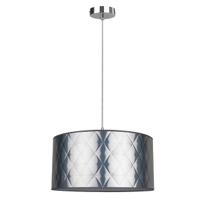 Lampa wisząca srebrna z pikowanym abażurem z połyskującego materiału Spot-Light 1763028 Maxima E27 150cm x 50cm