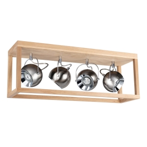 Lampa sufitowa z reflektorami w stelażu z drewna dębowego Spot-Light 5227474L Roy 4xGU10