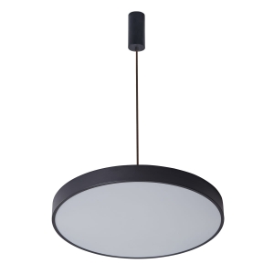 Okrągła czarna płaska lampa wisząca LED Italux 5361-860RP-BK-3 Orbital 60W 3000K 60cm