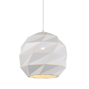 Lampa wisząca biała kula nowoczesna geometryczna do salonu sypialni Italux PND-2424-1L-WH Palermo 1xE27
