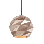 Lampa wisząca nowoczesna abażur kula metalowa geometryczna trójkąty złota Italux PND-2424-1L-GD Palermo 1xE27 32cm