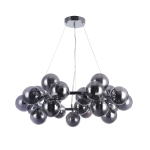 Lampa wisząca dymne szklane kule na chromowanej obręczy Italux PND-5252-25-CH+SMK Cabella 25xG9 68cm x 120cm