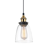 Pojedyncza lampa wisząca ze szklanym kloszem Italux MDM-2563/1 GD+CL Francis E27 14cm