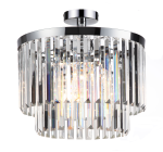 Dwupiętrowy kryształowy żyrandol na bazie chromowanego okręgu Light Prestige LP-2910/4C Vetro 4xE14 40cm