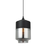 Lampa wisząca czarna szklany klosz podłużny loft skandynawska Italux MDM-2377/1 BK+SG Molina 1xE27