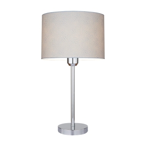Lampa nocna stołowa srebrna chromowana podstawa i cylindryczny abażur w zwierzęcy wzór Spot-Light 7651028 Leila E27 49cm