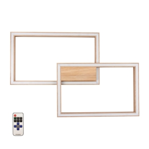 Prostokątna lampa sufitowa z drewna dębowego na pilota Spot-Light 91402274 Ramme LED 48W 3000K 82cm