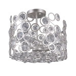 Lampa sufitowa metalowy ażurowy abażur srebrne oczka koronka z kryształkami trzy żarówki Italux PNPL-33064-3-CH.S Nardo 3xE14 38x35cm