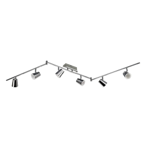Lampa sufitowa metalowa chromowana nowoczesna sześć reflektorków na trzech poprzeczkach Italux HP-710BP-06-8571A Elmira LED 30W 3000K 66 cm