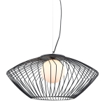 Lampa wisząca czarna druciana z jedną kulą nad stół okrągły stolik kawowy do salonu Italux MDM-3844-1 BK Zeno 1xE27 52cm