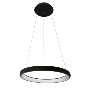 Lampa wisząca czarna obręcz LED okrąg 51cm Italux 5280-840RP-BK-3 Alessia 40W 3000K