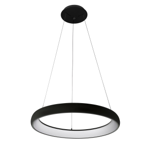Okrągła czarna lampa wisząca obręcz do salonu Italux 5280-850RP-BK-3 Alessia LED 50W 2750LM 3000K 61cm x 120cm