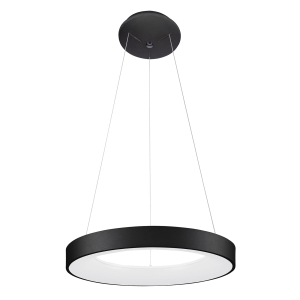 Lampa wisząca czarna obręcz LED okrąg 48cm Italux 5304-840RP-BK-3 Giulia 40W 3000K
