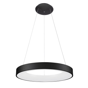 Czarna okrągła lampa wisząca obręcz Italux 5304-850RP-BK-3 Giulia LED 40W 2750LM 3000K 60cm x 120cm