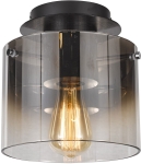 Lampa sufitowa plafon szklany abażur czarna Italux MX17076-1A BK Javier 1xE27 20x23cm