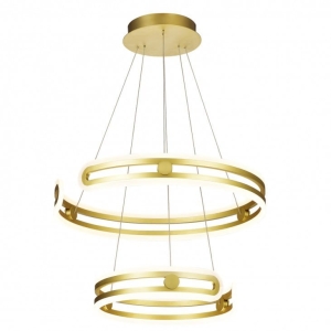 Złota lampa wisząca dwie obręcze w kształcie tiar Italux MD17016002-2A GOLD Kiara LED 120W 5180LM 3000K 60cm x 120cm