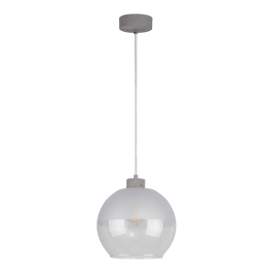 Lampa wisząca betonowa pojedyncza i okrągły szroniony-transparentny klosz Spot-Light 1860136 Fresh E27 110cm x 20cm